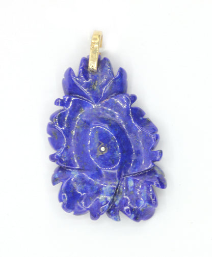 Lapis 14k Solid Gold Diamond Pendants