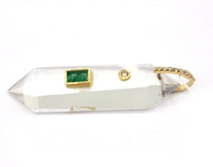 Crystal 14k Solid Gold Diamond Pendants