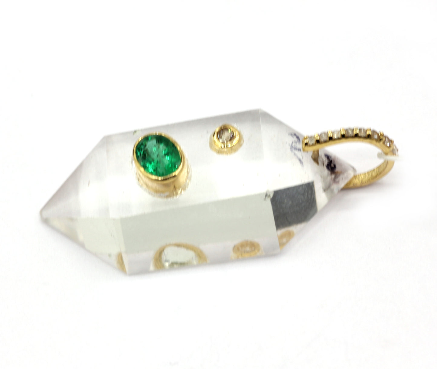 Crystal 14k Solid Gold Diamond Pendants