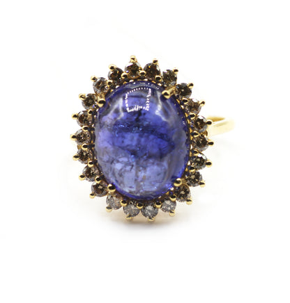 Tanzanite 14k Solid Gold Diamond Rings