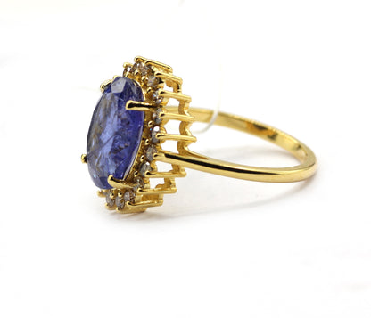 Tanzanite 14k Solid Gold Diamond Rings