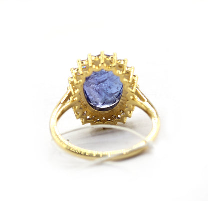 Tanzanite 14k Solid Gold Diamond Rings