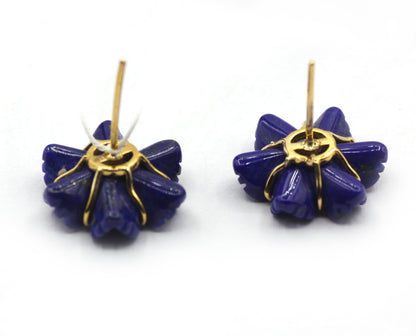Flower 14k Gold Diamond Stud Earring