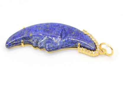 Moon 14k Solid Gold Diamond Pendants