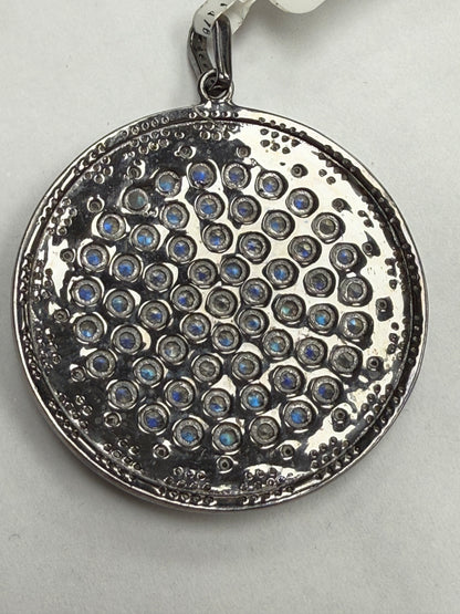 Circle Pave Diamond Pendant