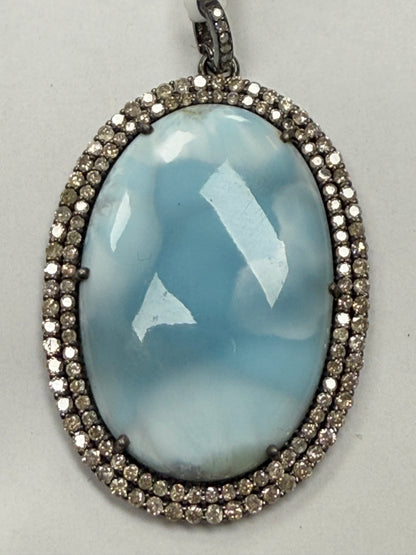 Larimar Diamond Pendant