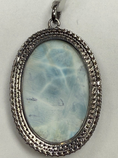 Larimar Diamond Pendant