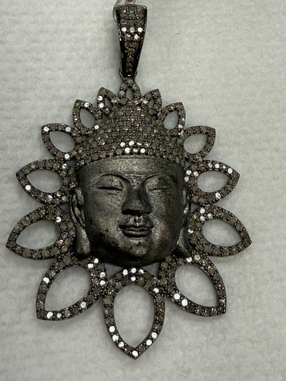 Buddha with Flowers Shape Diamond Pendants & Charms