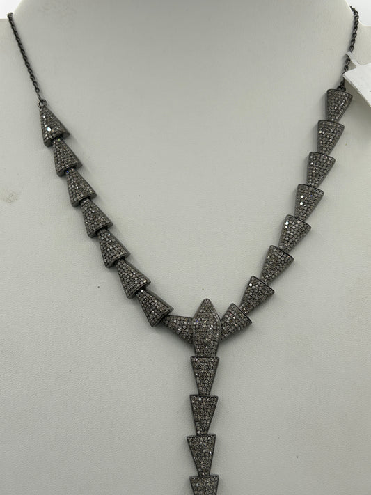 Sterling Silver Designer Diamond Necklace