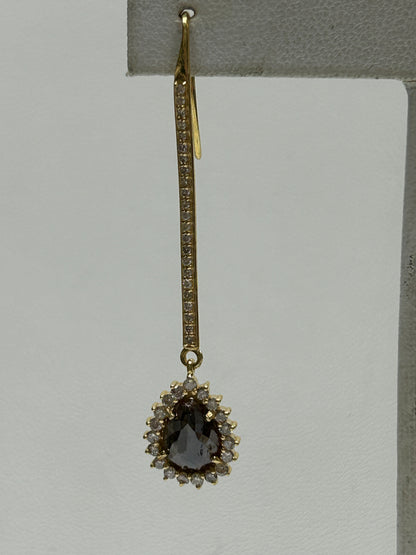 14k Solid Gold Diamond Earring
