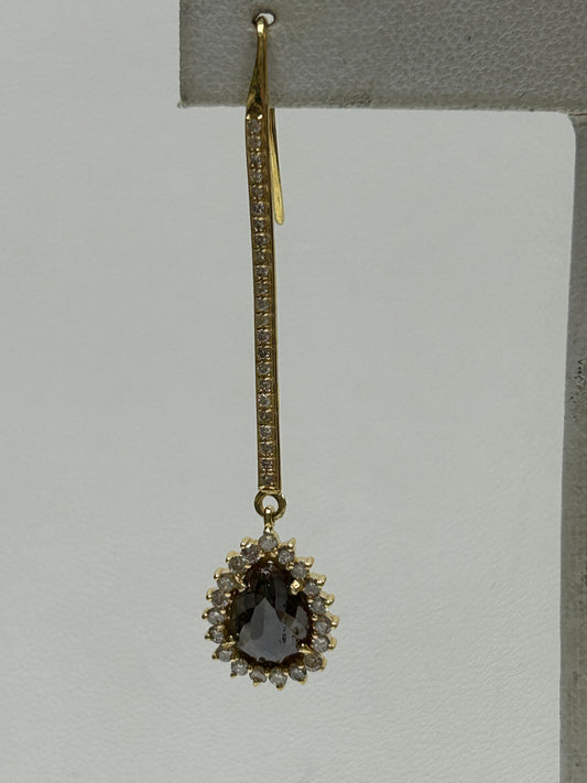 14k Solid Gold Diamond Earring