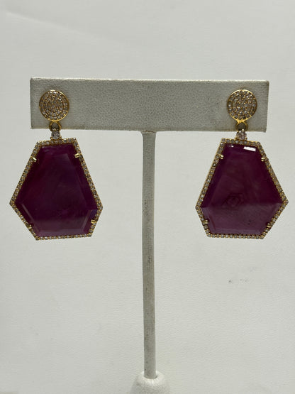 14k Solid Gold Diamond Earring