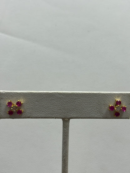 14k Solid Gold Diamond Earring