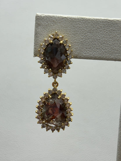 14k Solid Gold Diamond Earring