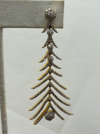14k Solid Gold Diamond Earring
