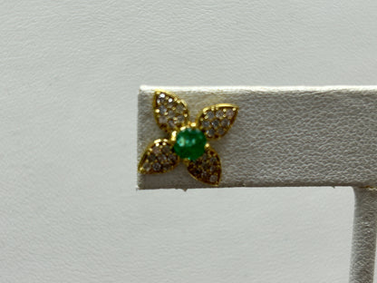 14k Solid Gold Diamond Earring