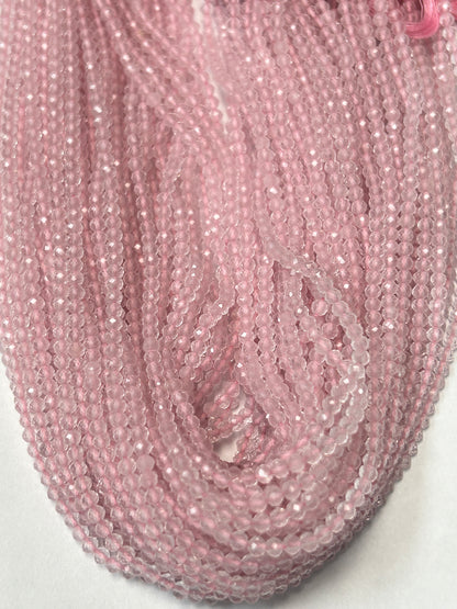 Quartz, ROSEQUARTZ QUARTZ BEADS ROUND FACETED 3-4MM