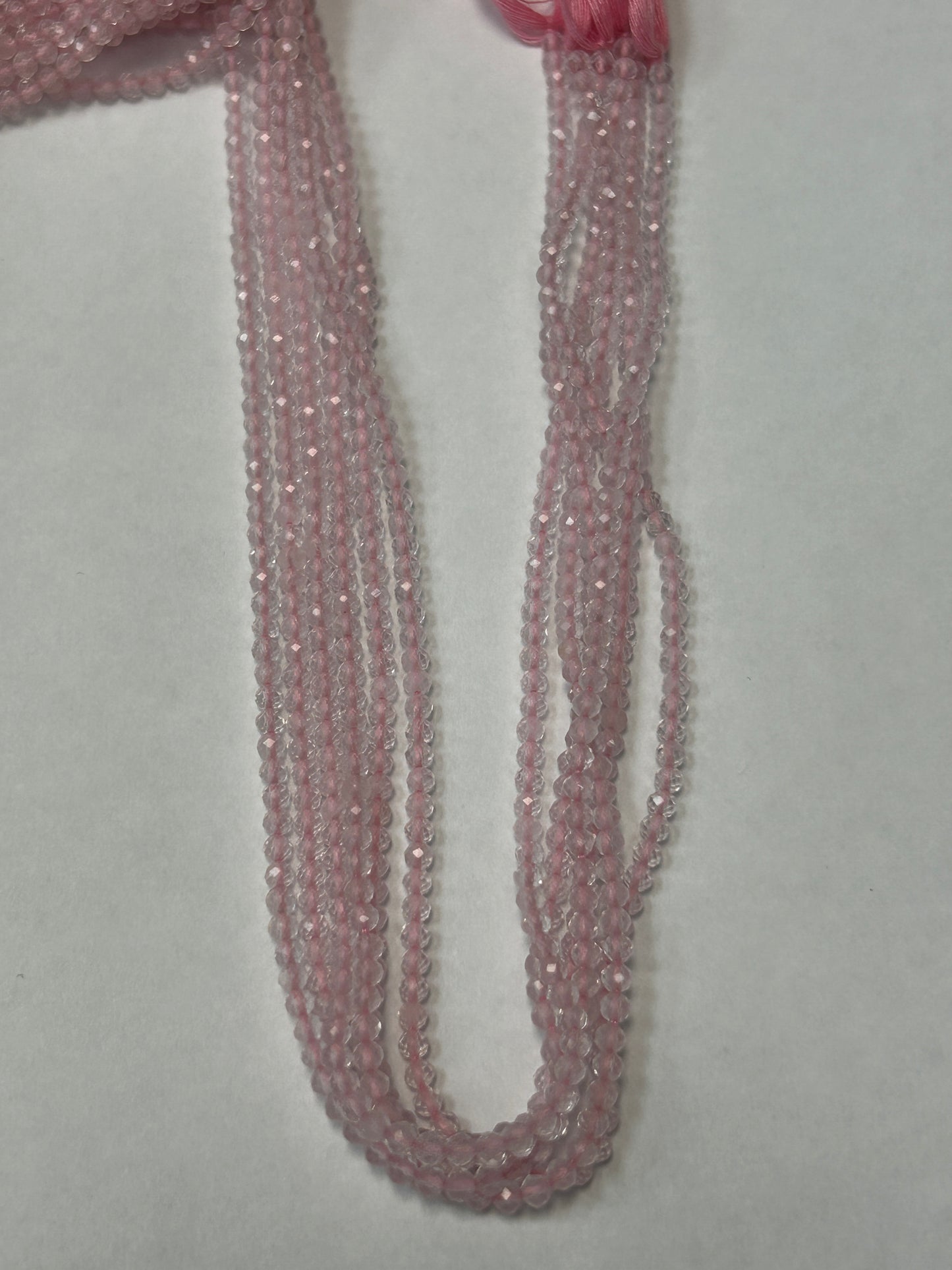 Quartz, ROSEQUARTZ QUARTZ BEADS ROUND FACETED 3-4MM