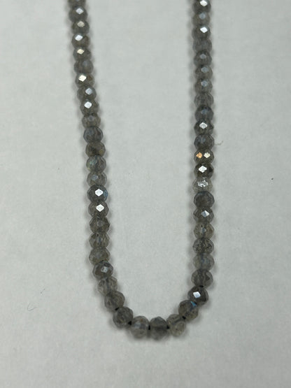 LABRADORITE COATED BEADS ROUND FACETED 3-4MM