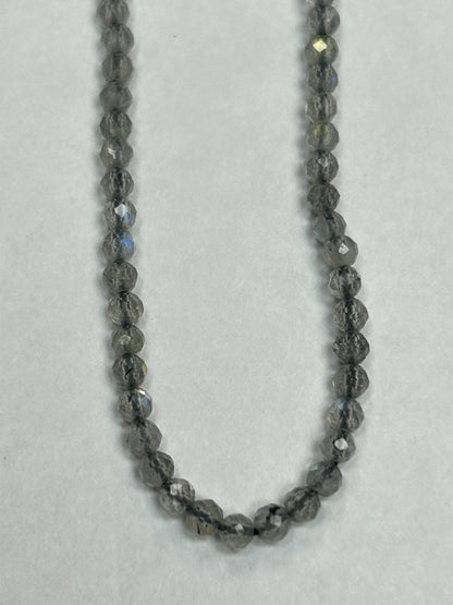 LABRADORITE BEADS ROUND FACETED 3-4MM