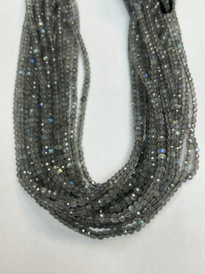 LABRADORITE BEADS ROUNDELLE FACETED 3-4MM