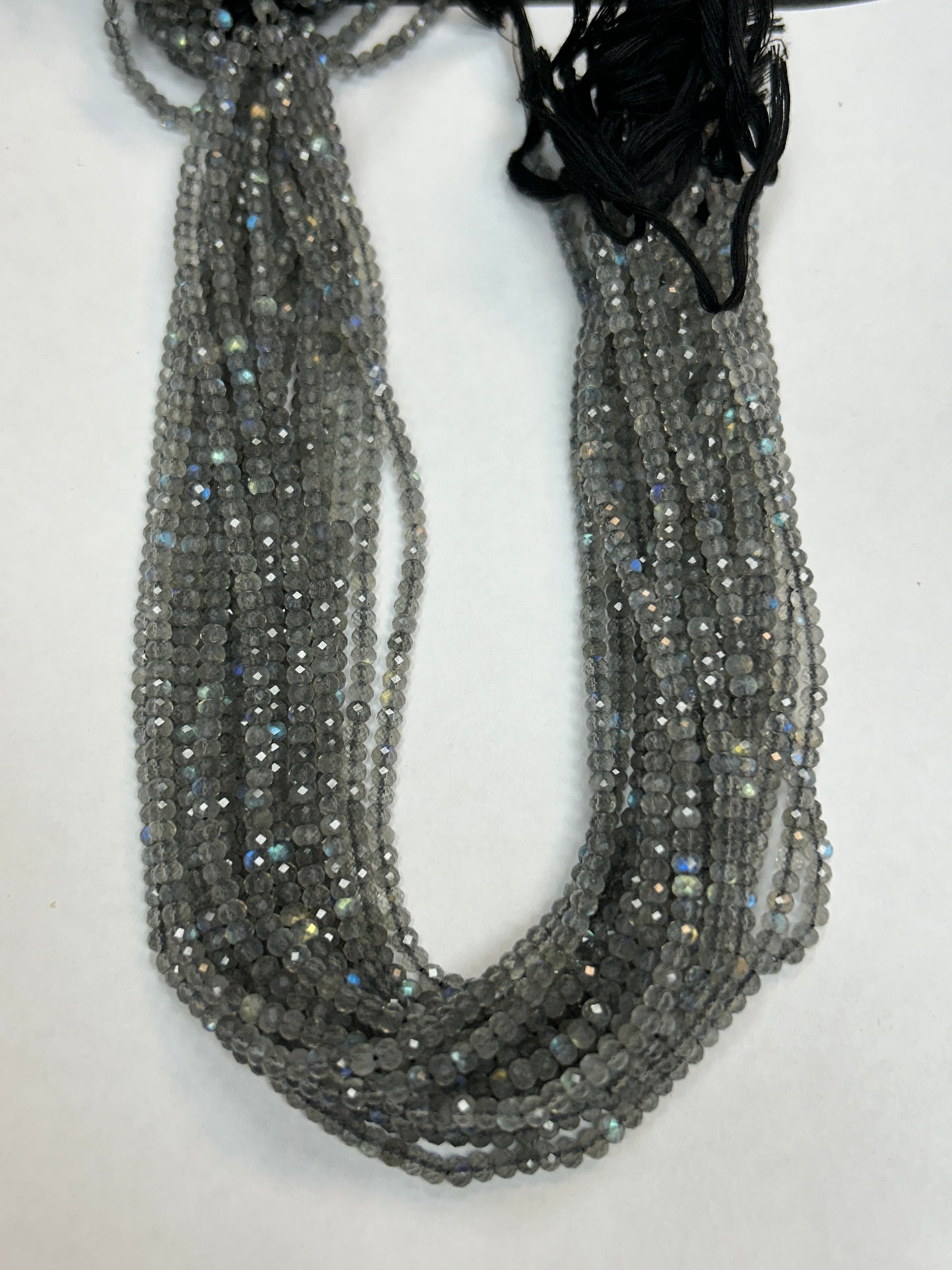 LABRADORITE BEADS ROUNDELLE FACETED 3-4MM
