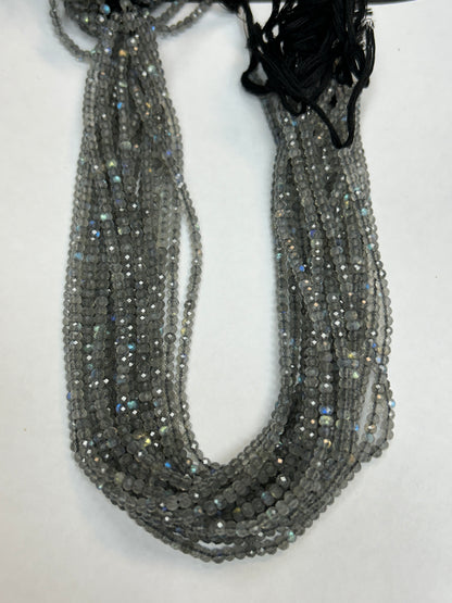LABRADORITE BEADS ROUNDELLE FACETED 3-4MM