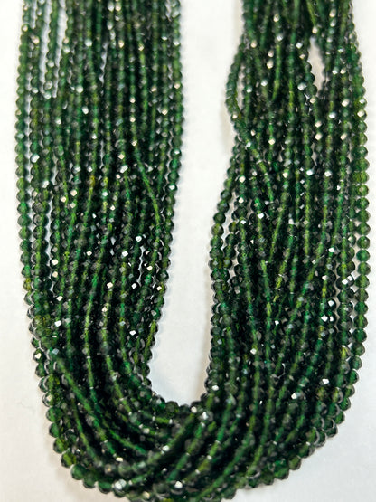 Tourmaline, Green Tourmaline Round Faceted 2-3mm