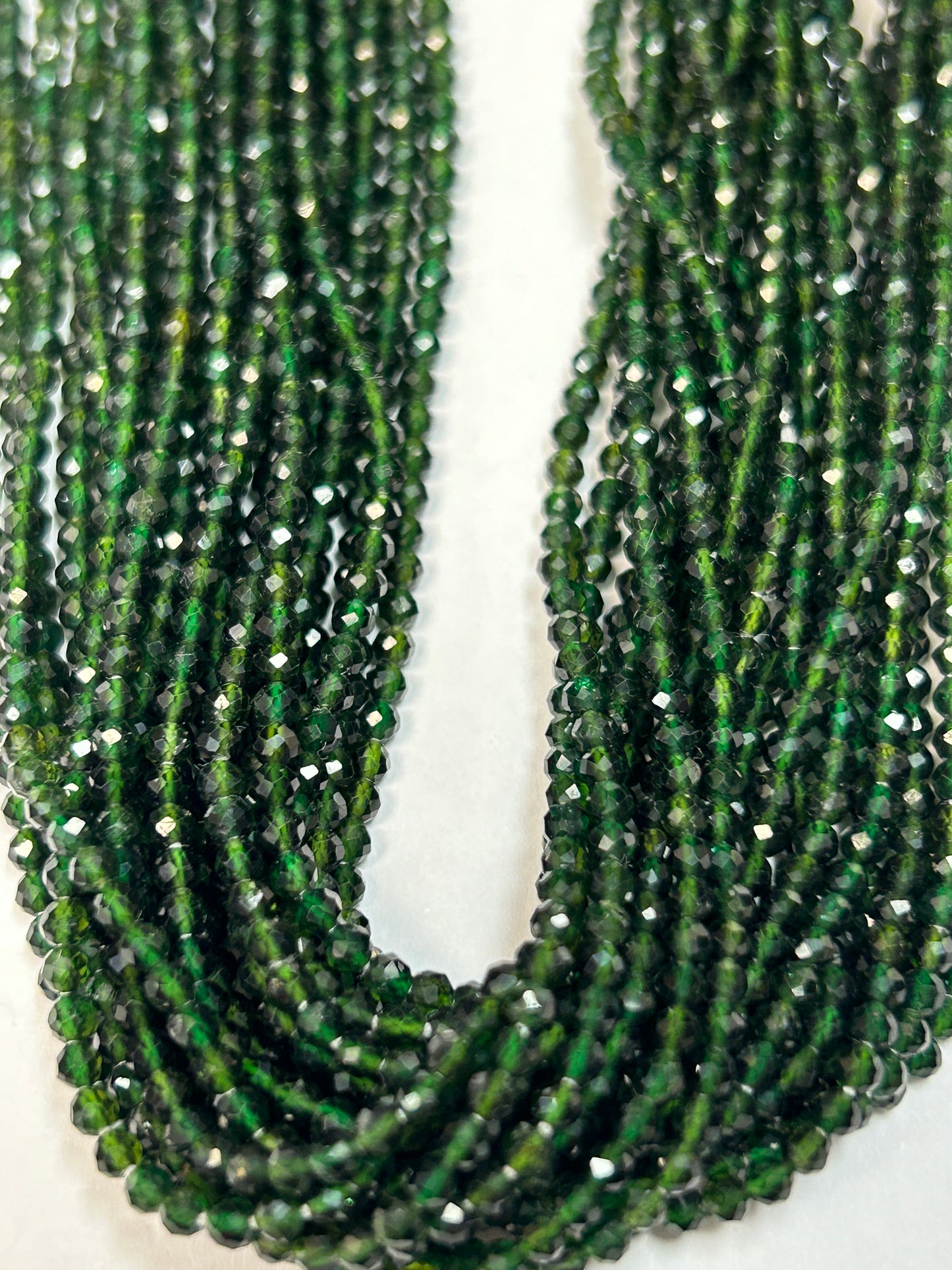 Tourmaline, Green Tourmaline Round Faceted 2-3mm
