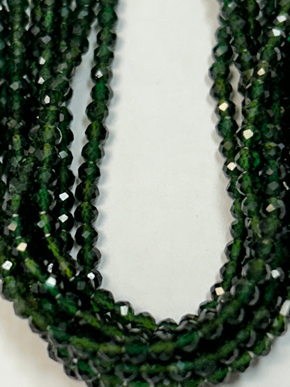 Tourmaline, Green Tourmaline Round Faceted 2-3mm