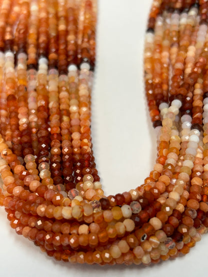 Opal, Fire Opal Faceted Round 3-4mm