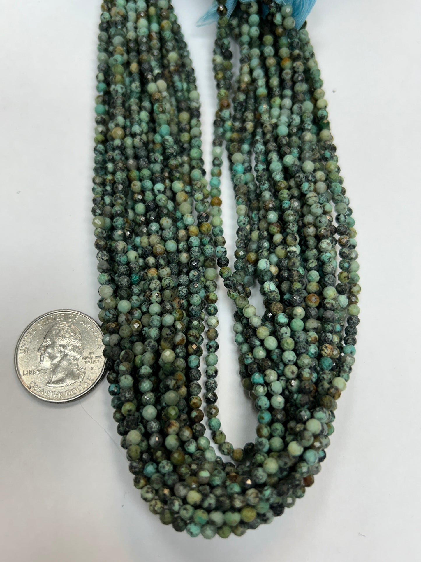 Turquoise Natural Round Faceted 3-4mm