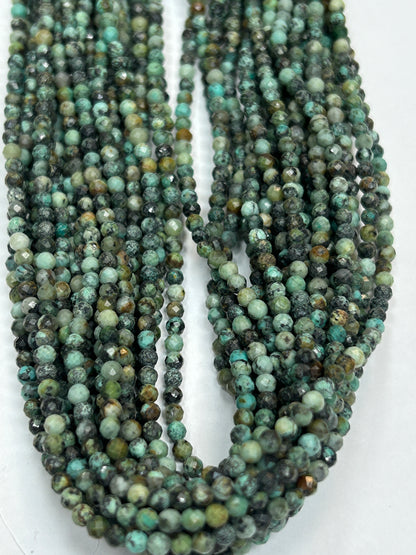 Turquoise Natural Round Faceted 3-4mm