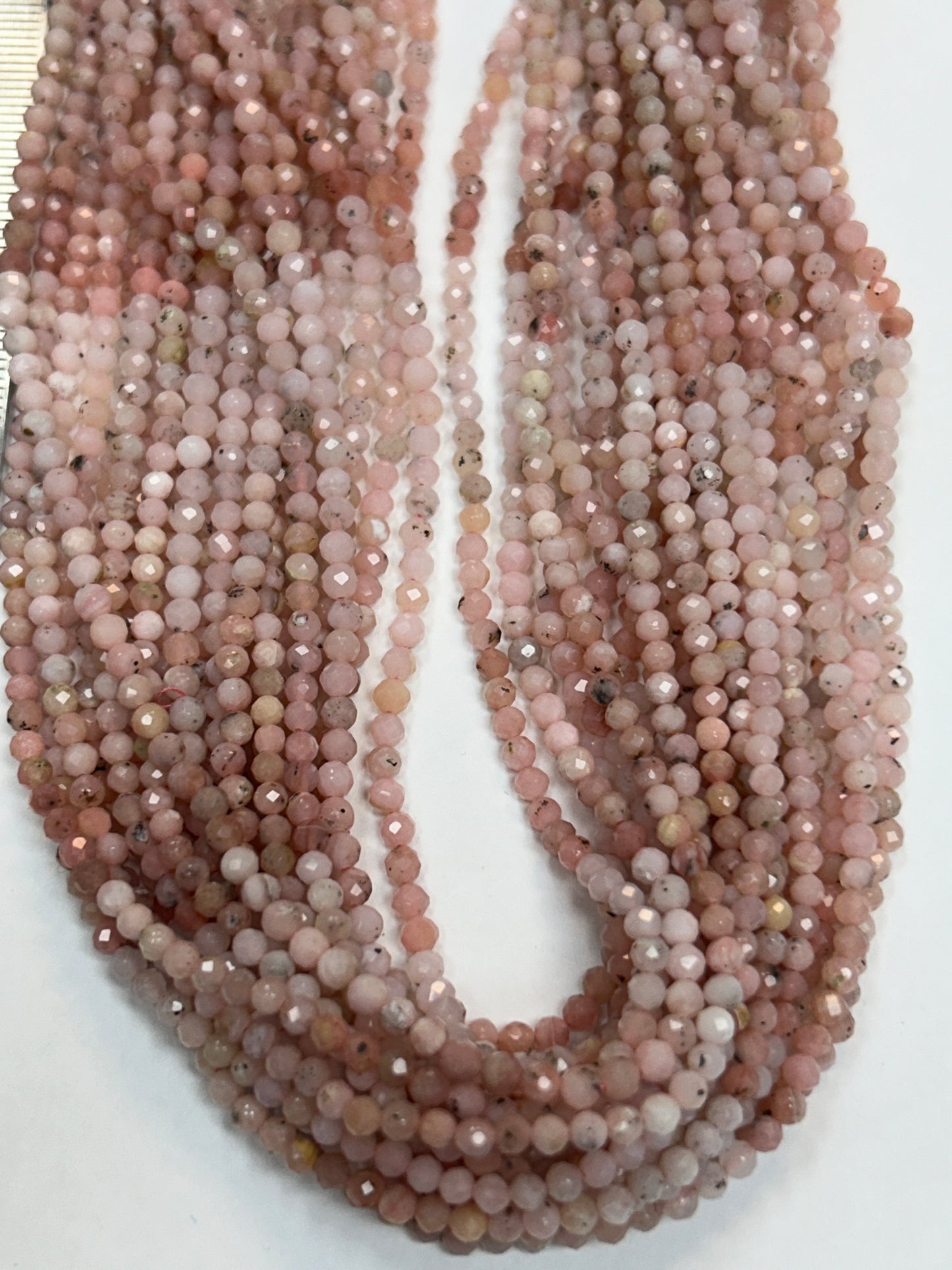 Opal, Pink Opal Round Faceted 3-4mm