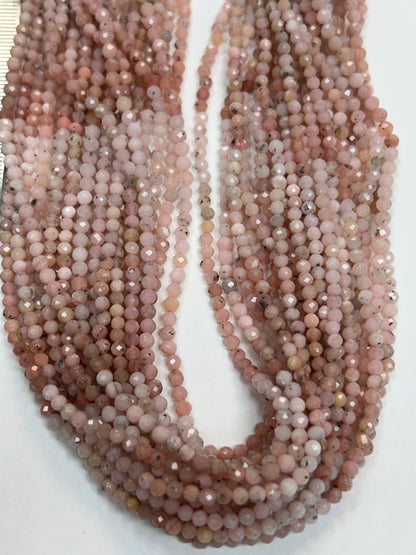 Opal, Pink Opal Round Faceted 3-4mm