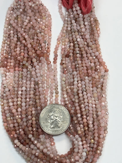 Opal, Pink Opal Round Faceted 3-4mm