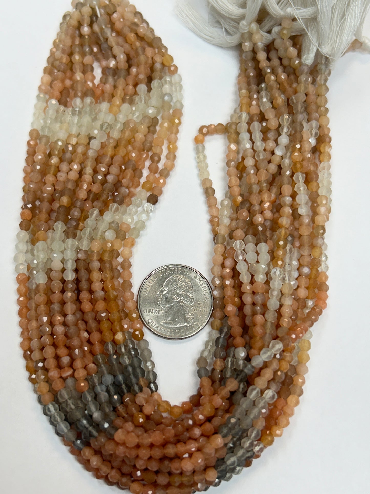 Moonstone, Multi Moonstone Faceted 3-4mm