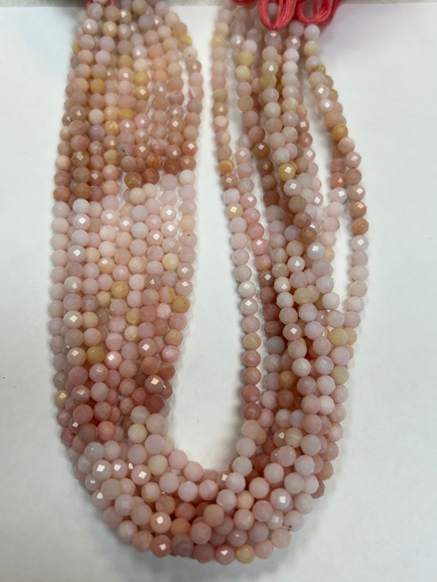 Opal, PINK OPAL BEADS ROUND FACETED 3-4MM