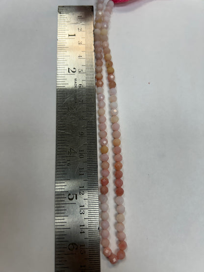 Opal, PINK OPAL BEADS ROUND FACETED 3-4MM