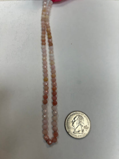 Opal, PINK OPAL BEADS ROUND FACETED 3-4MM