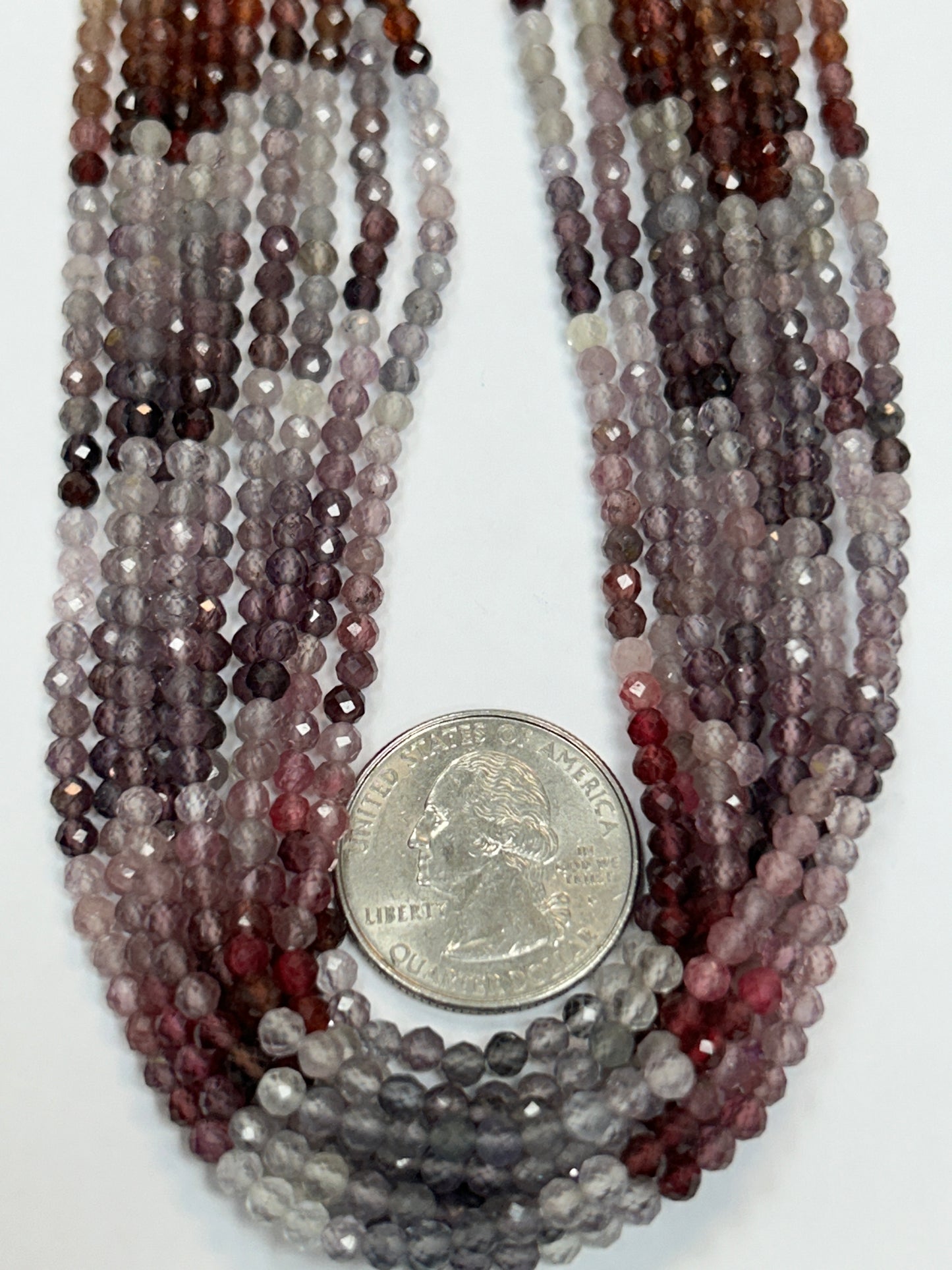 Spinel, Multi Spinel Round Faceted 3-4mm