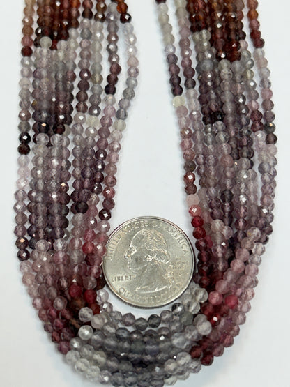 Spinel, Multi Spinel Round Faceted 3-4mm