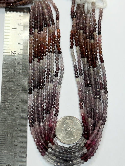 Spinel, Multi Spinel Round Faceted 3-4mm