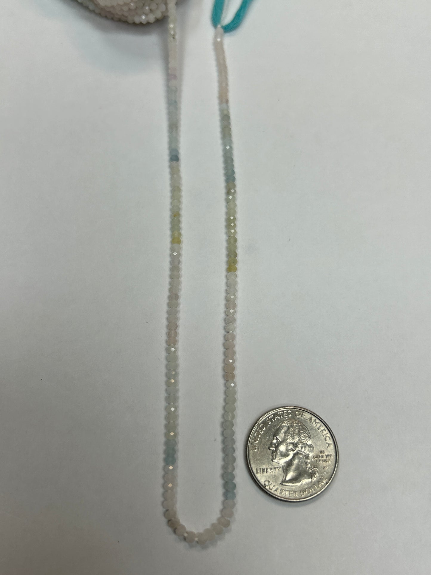 Aquamarine, Multi Aqumarine Faceted Roundelle 3-4mm