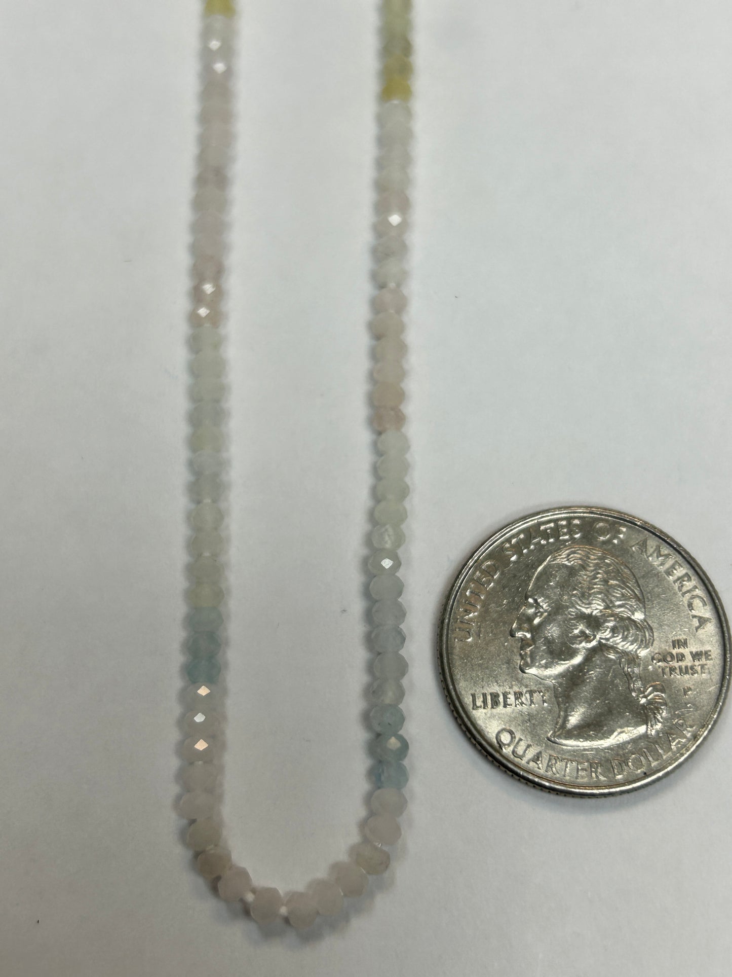 Aquamarine, Multi Aqumarine Faceted Roundelle 3-4mm
