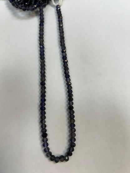 Iolite Natural Faceted Roundelle 3-4mm