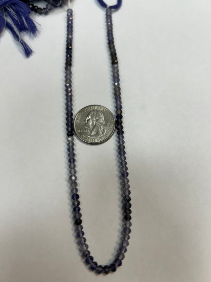 Iolite Natural Faceted Roundelle 3-4mm