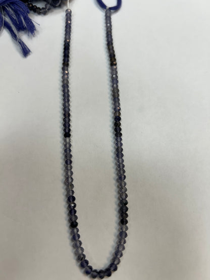 Iolite Natural Faceted Roundelle 3-4mm