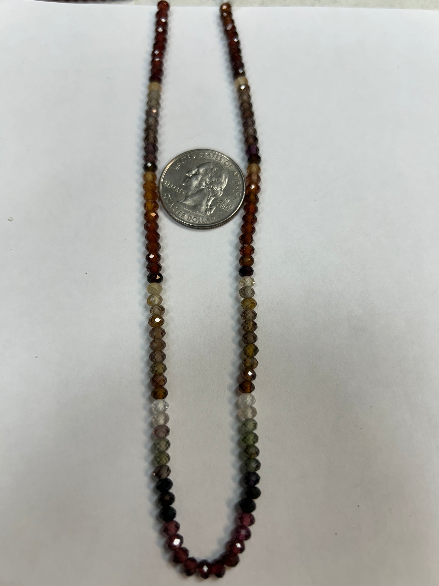 Sapphire, Multi Tundra Sapphire Faceted Roundelle 3-4mm