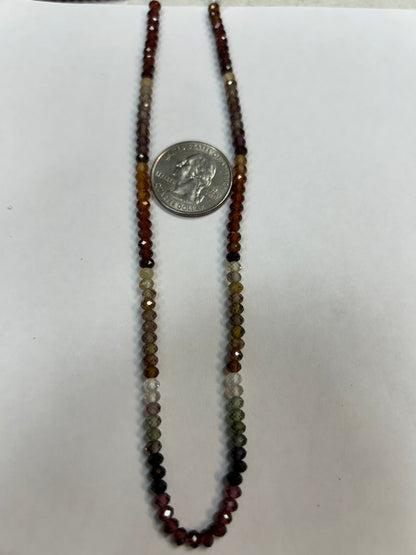 Sapphire, Multi Tundra Sapphire Faceted Roundelle 3-4mm